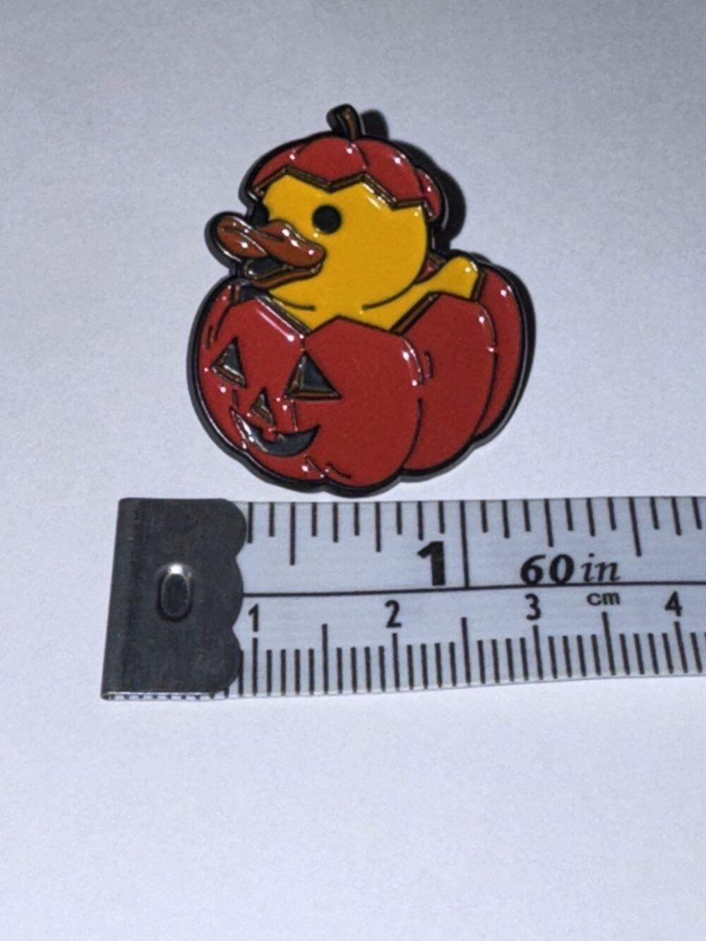 Pumpkin Jack O Lantern Duck Pin Brooch